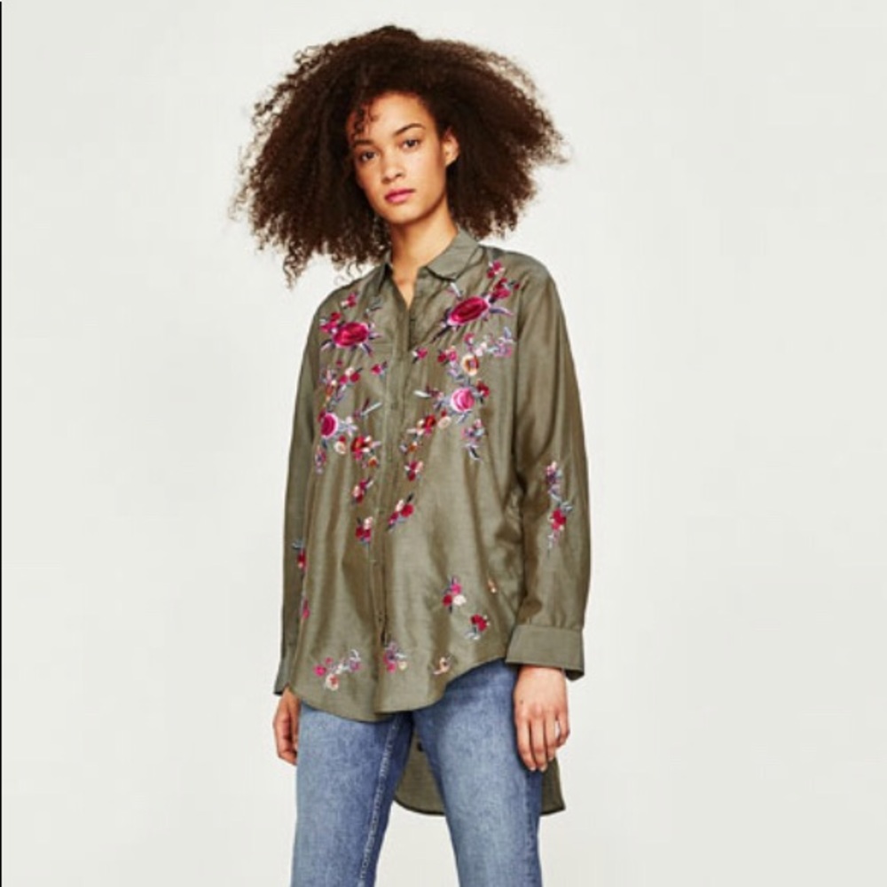 Embroidered shirt from Zara Woman Collection